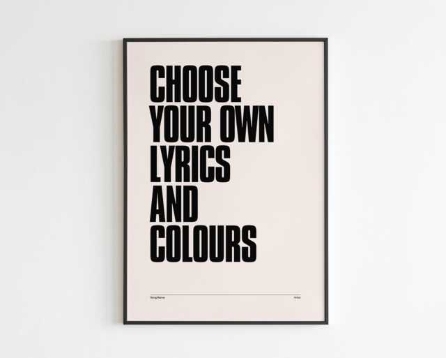 Custom Song Lyric - Personalised Music Print Wall Art A3 A4 A5 Poster Gift - image 1