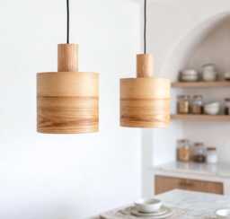 Set Of 2 Olive Wood Kitchen Island Light, Mid Century Modern Chandelier, Illuminate Your Space With Rustic Charm Ceiling Light