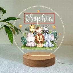 Personalised Animal Gifts For Kids Led Desk Table Lamp Nursery Night Light Gifts Girls Children Birthday 7 Colours Flashing - thumbnail 4