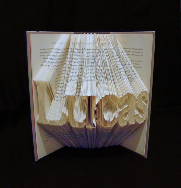Lucas 5 Letter Names Folded-Book Art Sculpture - image 1