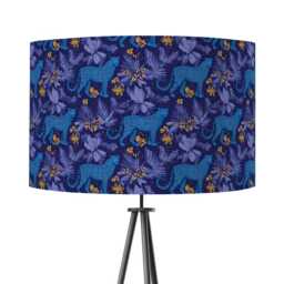 Blue Purple Leopard Print Velvet Lampshade Drum Lamp Shade 25cm 30cm 35cm 40cm 45cm Ceiling , Table Animal Print, Luxury