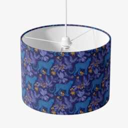 Blue Purple Leopard Print Velvet Lampshade Drum Lamp Shade 25cm 30cm 35cm 40cm 45cm Ceiling , Table Animal Print, Luxury - thumbnail 3
