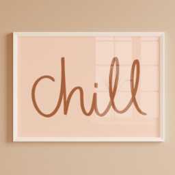 Chill Neutral Brown Print - Cosy Vibes Living Room Prints, & Beige Boho Wall Art, Brown Print, Lets Chill Boho Bedroom Art - thumbnail 2