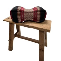 Kapok Thai Peanut Pillow/Cushion - Red & Black Pattern Design , Yoga, Meditation. Neck Support Kap/Pnut-Sf09 - thumbnail 2