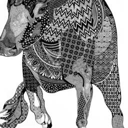 Taureau/Bull - Print Of Original Cracco Animal Pattern Painting - thumbnail 3