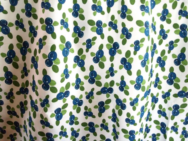 Curtain Panel Blue Blueberries White Green Leaves Modern Botanical House Decor Cafe Curtain Kitchen Valance , Table Linen Great Gift - image 1
