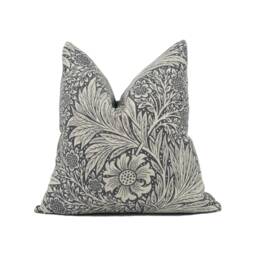 William Morris - Pure Marigold Black Ink Stunning Classic Monotone Cushion Cover Handmade Throw Pillow Designer Home D??cor - thumbnail 1