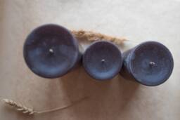 Rustic 100% Pure Beeswax Black Candles/Tall Natural Bee Swax Pillar Candles/Handmade Candles - thumbnail 1