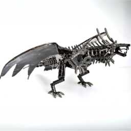 One-Of-A-Kind Dragon Scrap Metal Sculpture, Cool Anniversary Gift, Labor Day Gift For Him, Retirement Gift Him, Welding Sculptures - thumbnail 2