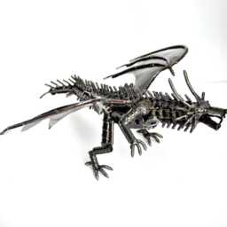 One-Of-A-Kind Dragon Scrap Metal Sculpture, Cool Anniversary Gift, Labor Day Gift For Him, Retirement Gift Him, Welding Sculptures - thumbnail 4