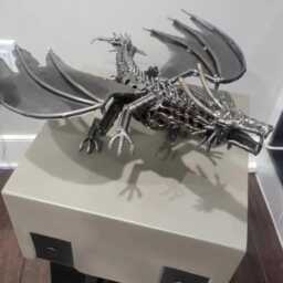 One-Of-A-Kind Dragon Scrap Metal Sculpture, Cool Anniversary Gift, Labor Day Gift For Him, Retirement Gift Him, Welding Sculptures - thumbnail 3