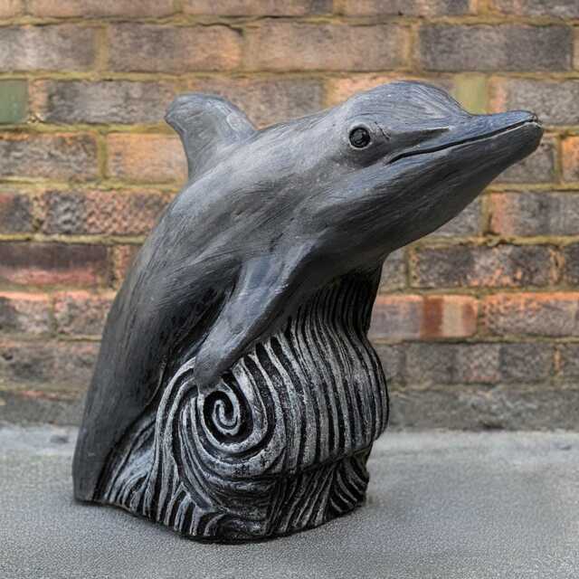 Large Dolphin Statue Concrete Figurine Outdoor Ocean Fish Sculpture Cement Whale Decoration Stone Garden Ornament Fishing Lover Gift - image 1