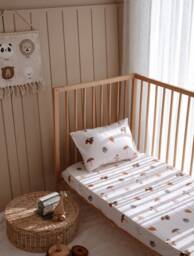 Personalized Baby Crib Sheets - Boho Toddler Girl Bedding Bedsheets New Gifts Boy - thumbnail 1