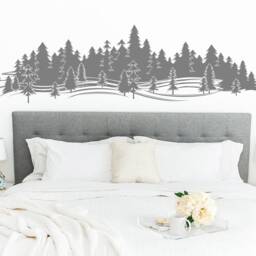 Forest Treescape Wall Decal - Mountain Decal, Pine Tree Decals, Nursery, Gift For Him, Man Gift, Guy Friend Boyfriend - thumbnail 3