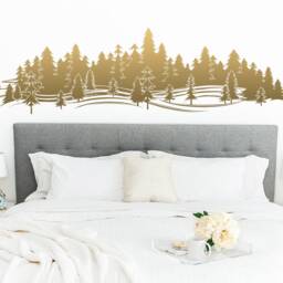 Forest Treescape Wall Decal - Mountain Decal, Pine Tree Decals, Nursery, Gift For Him, Man Gift, Guy Friend Boyfriend - thumbnail 2