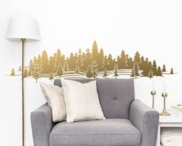 Forest Treescape Wall Decal - Mountain Decal, Pine Tree Decals, Nursery, Gift For Him, Man Gift, Guy Friend Boyfriend