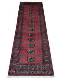 2.6x8 Pink Color Bokhara Rug - Runner Hallway Luxury Bukhara Fine Quality Woolen Afghan