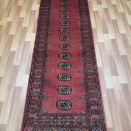 2.6x8 Pink Color Bokhara Rug - Runner Hallway Luxury Bukhara Fine Quality Woolen Afghan - thumbnail 2