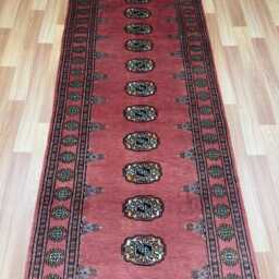 2.6x8 Pink Color Bokhara Rug - Runner Hallway Luxury Bukhara Fine Quality Woolen Afghan - thumbnail 3