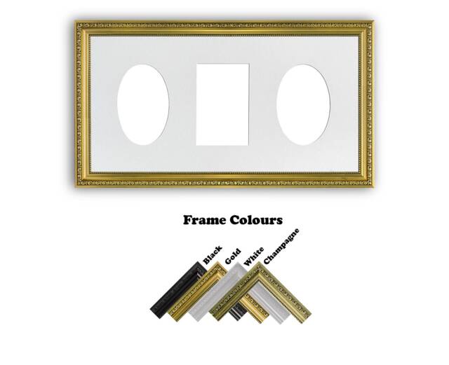 "Ornate Gold Multi Aperture Photo Frame Shabby Chic Collage - 20""x10" - image 1