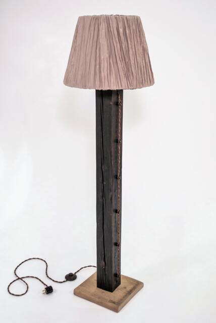 Handmade Reclaimed Wood Floor Lamp Base With Vintage Elements - image 1
