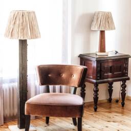 Handmade Reclaimed Wood Floor Lamp Base With Vintage Elements - thumbnail 3