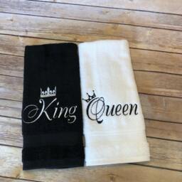 King & Queen Embroidered Towel August Ave, His Hers - thumbnail 4