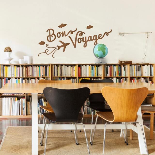 Bon Voyage Vinyl Wall Decal - Travel Quote Sticker - image 1