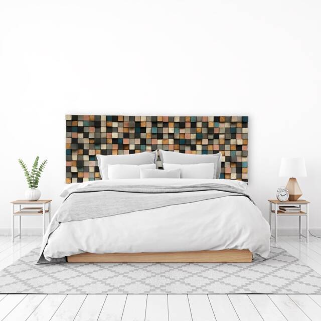 Reclaimed Wood Headboard Wall Art - Handmade Sound Diffuser - image 1