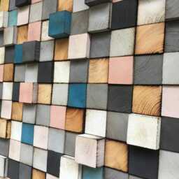 Reclaimed Wood Headboard Wall Art - Handmade Sound Diffuser - thumbnail 3