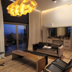 Handcrafted Wooden Linear Chandelier-style Lamp For Modern Dining Rooms Large, Sculptural Ceiling Lamp - thumbnail 3