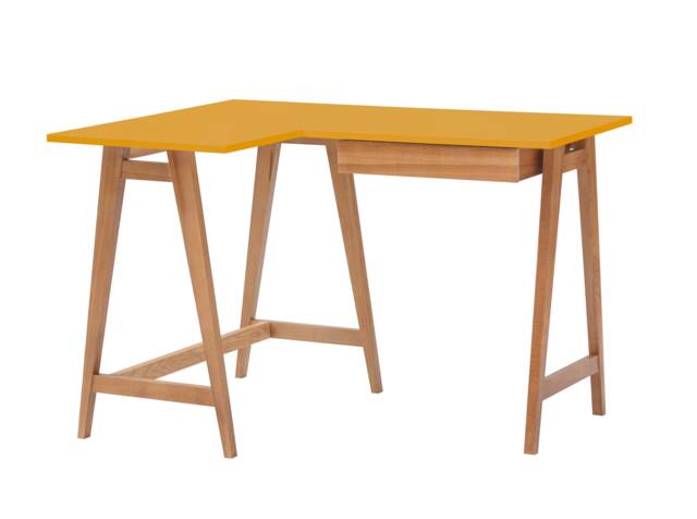 L-Shaped Corner Desk With One Drawer - Luka Oak Finish, Left Hand - image 1