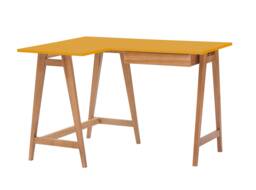 L-Shaped Corner Desk With One Drawer - Luka Oak Finish, Left Hand