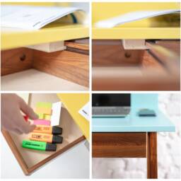 L-Shaped Corner Desk With One Drawer - Luka Oak Finish, Left Hand - thumbnail 4