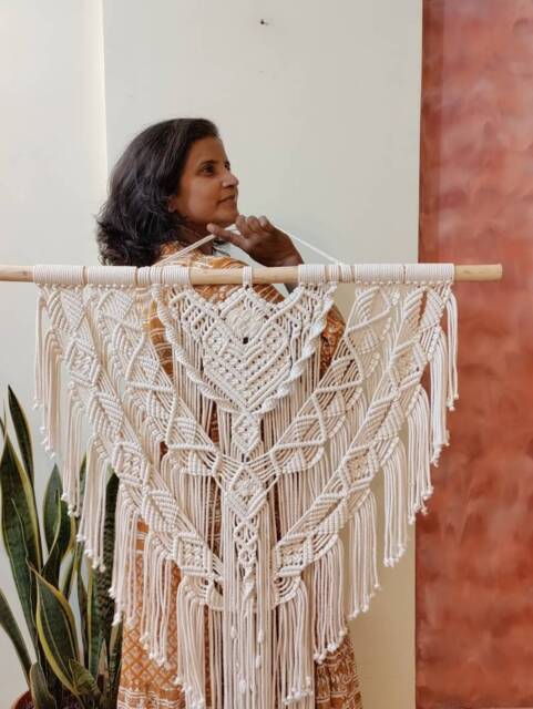 Large Macrame Wall Hanging Boho Tapestry Headboard, 34 - image 1