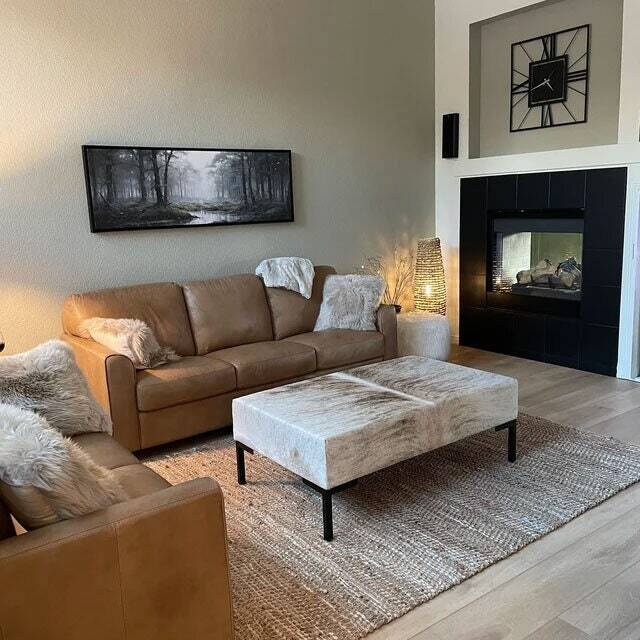Custom Made Cowhide & Steel Ottoman - Select Your Own Hide Pattern Color Lfo49 - image 1