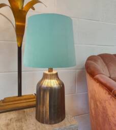 Light Mint French Drum Lampshade in Velvet - Choice Of Lining - thumbnail 1