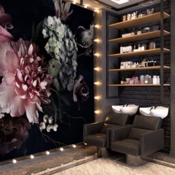 Large Dark Peony Flowers Wallpaper Black Background Mural 3D Wall Sticker Decor Self Adhesive Exclusive Design - thumbnail 2