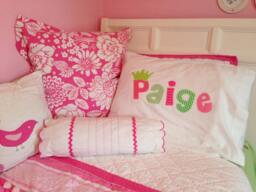 Match Your Room - Personalized Satin Pillow Case Applique Letters 320 Thread Count