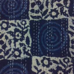 New Indian Handmade Indigo Kantha Quilt Gudri Blanket Throw Bedcover Size Queen - thumbnail 2