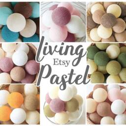20 Handmade Loose Cotton Balls - No Lighting String Fairy Night Light Nursery Baby Shower Girl Boy Bedroom Pastel Garland Diy Gift - thumbnail 2
