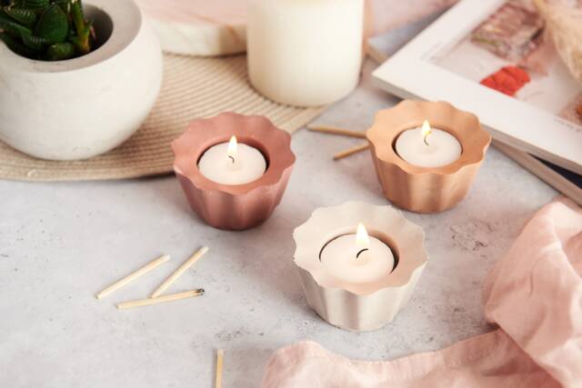 Cupcake Concrete Tea Light Holder Cake Candle Stick, Baker Gift - image 1