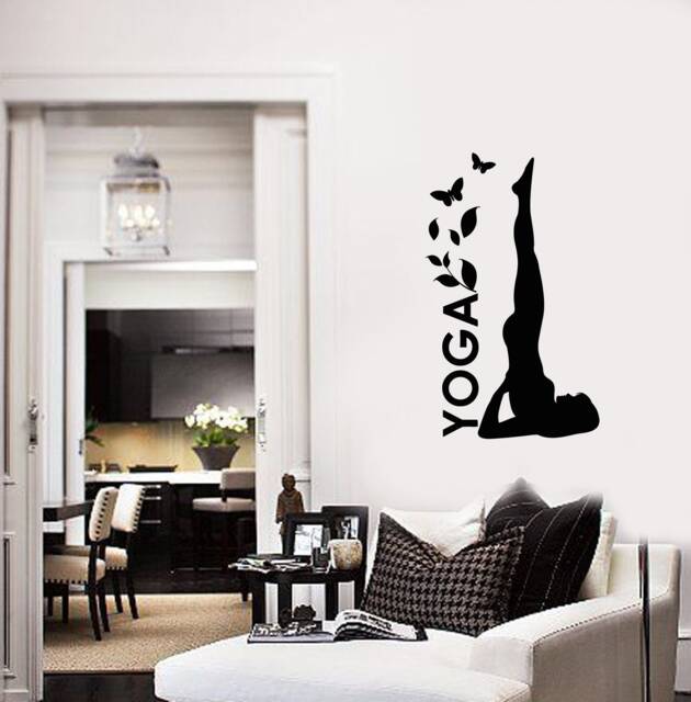 Yoga Vinyl Wall Decal Pose Studio Woman Silhouette Home Interior Stickers Mural - #2865Di - image 1