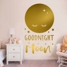 Nursery Wall Decal Goodnight Moon, Stars - Baby Room Decor - thumbnail 2