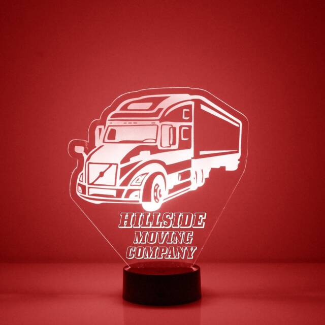 Light Up 18 Wheeler, Custom Engraved Night Light, Personalized Free, 16 Color Options With Remote Control, Tractor Trailer - image 1