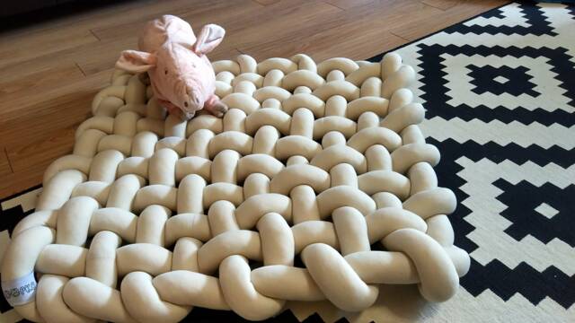 Handmade Knotted Baby Play Mat Hypoallergenic Floor Mat - 80x80cm - image 1