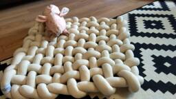 Handmade Knotted Baby Play Mat Hypoallergenic Floor Mat - 80x80cm - thumbnail 1