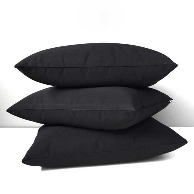 Black Sunbrella?? Pillow Cover, Decorative Outdoor Modern Solid Cushions For Porch & Patio Or Entryway Seating, Mazizmuse - image 1