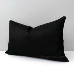 Black Sunbrella?? Pillow Cover, Decorative Outdoor Modern Solid Cushions For Porch & Patio Or Entryway Seating, Mazizmuse - thumbnail 3