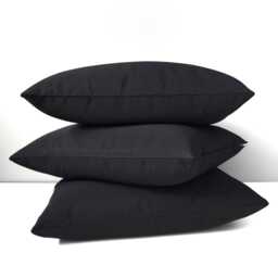 Black Sunbrella?? Pillow Cover, Decorative Outdoor Modern Solid Cushions For Porch & Patio Or Entryway Seating, Mazizmuse - thumbnail 1